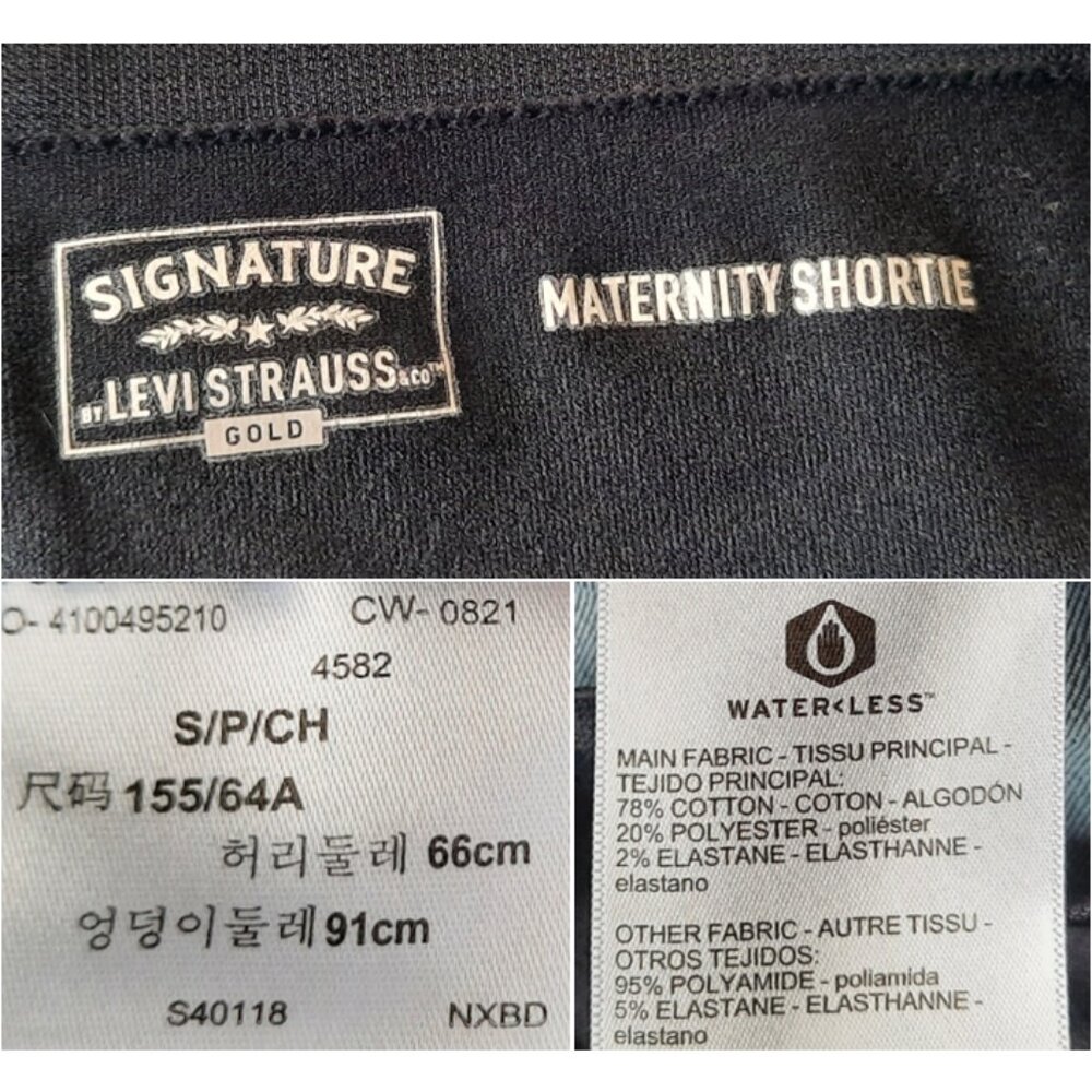 Levi Strauss Signature Gold Maternity Shortie Denim Shorts - Size S - Picture 11 of 16